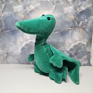 Vintage Pterodactyl The Manhattan Toy Company Green Plush Velour 1984 Dinosaur
